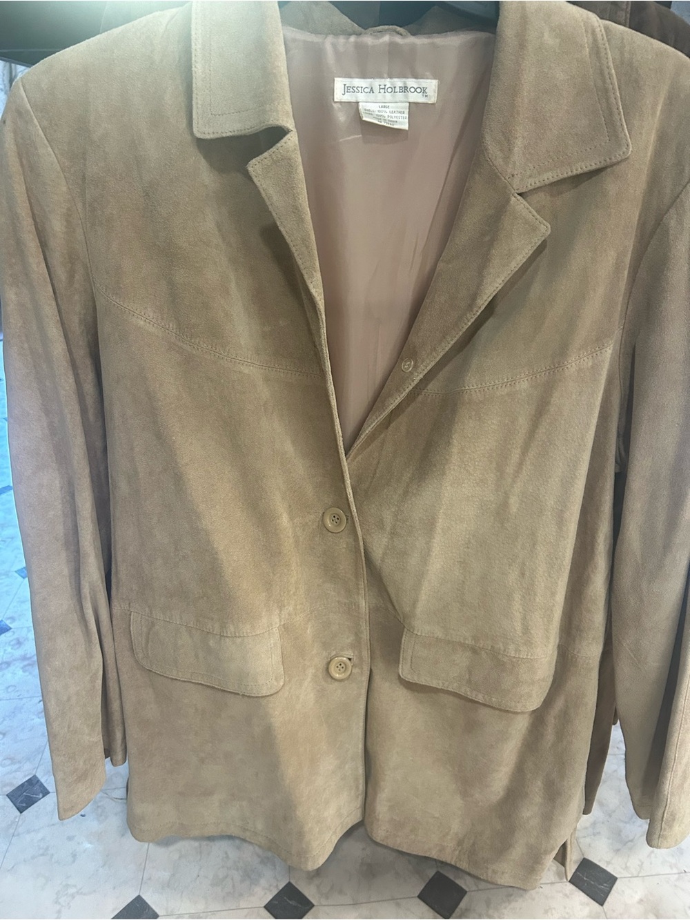 Jessica Holbrook Tan leather Jacket - Women size large